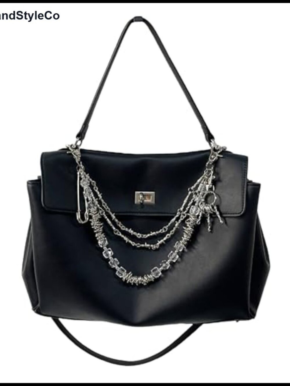 Metal Crystal Bag Charm Purse Keychain for Handbag Tote